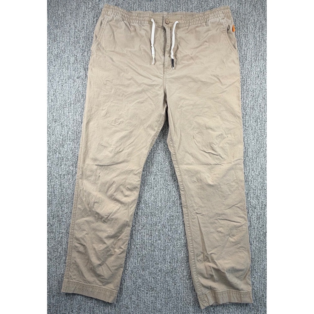 Quiksilver Waterman Pants Mens XXL Tan Ripstop Drawstring Casual Trousers